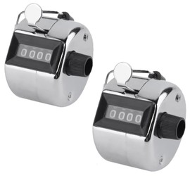 Hand Counter, Mechanical Hand Counter, Metal Hand Counter, Mechanical Hand Counter, 4-Digit, 2 Pieces, 4-Digit Hand Counter, Hand Counter for Sports, Golf
