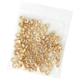 Metric Hexagonal (Hex) Full Nuts Brass Self Colour M4 4mm (Pack of 100 Nuts)