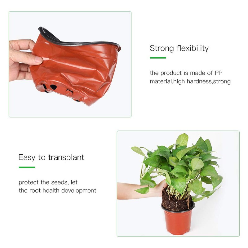 JERIA 200 Pack 6 Inch Plastic Nursery Pots Comewith Drainage