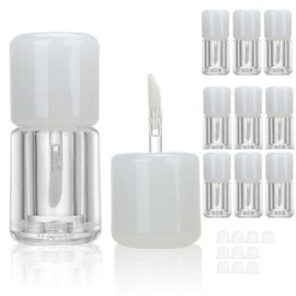 COSIDEA 10pcs 3.5ml 0.12oz Empty White Chunky lip gloss tubes with clear wand Cute lipgloss bottles for DIY