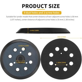2 PCS Replacement Sander Pad for dewalt/Makita, 5" Hook and Loop Sanding Pad For Makita BO5010, BO5030/K, BO5031K, BO5041K, XOB01Z Random Orbit Sander