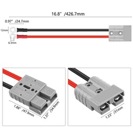 WMYCONGCONG 10AWG Battery Adapter Cable 50A Car Quick Disconnect Battery Connector, 36cm/14inch