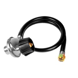 GrillAce Universal Propane Hose with Regulator Gas Grill Regulator and Hose Replacement Parts for Weber Gas Grill, Blackstone Griddles Grill, Nexgrill, Fire Pit Table, Most LP Gas Grills (2ft)