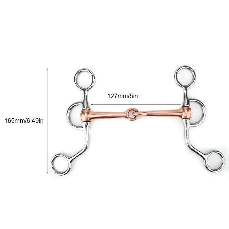 Pssopp Snaffle Chewing Stainless Steel Training Bit Copper Connected Month