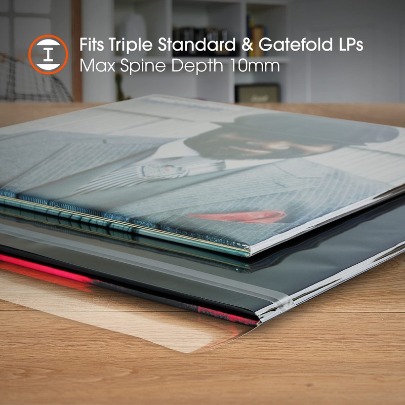 50x 12 Inch TRIPLE LP Resealable Clear Outer Vinyl Record