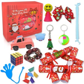 UIIOPJIOM 10 Pack Christmas No-Snap Party Table Favors Christmas Poppers with Santa Claus Elf Christmas Crackers No-pop Set with Party Hat Joke & Party Favors Toys Holiday Supplies for Kids Adults