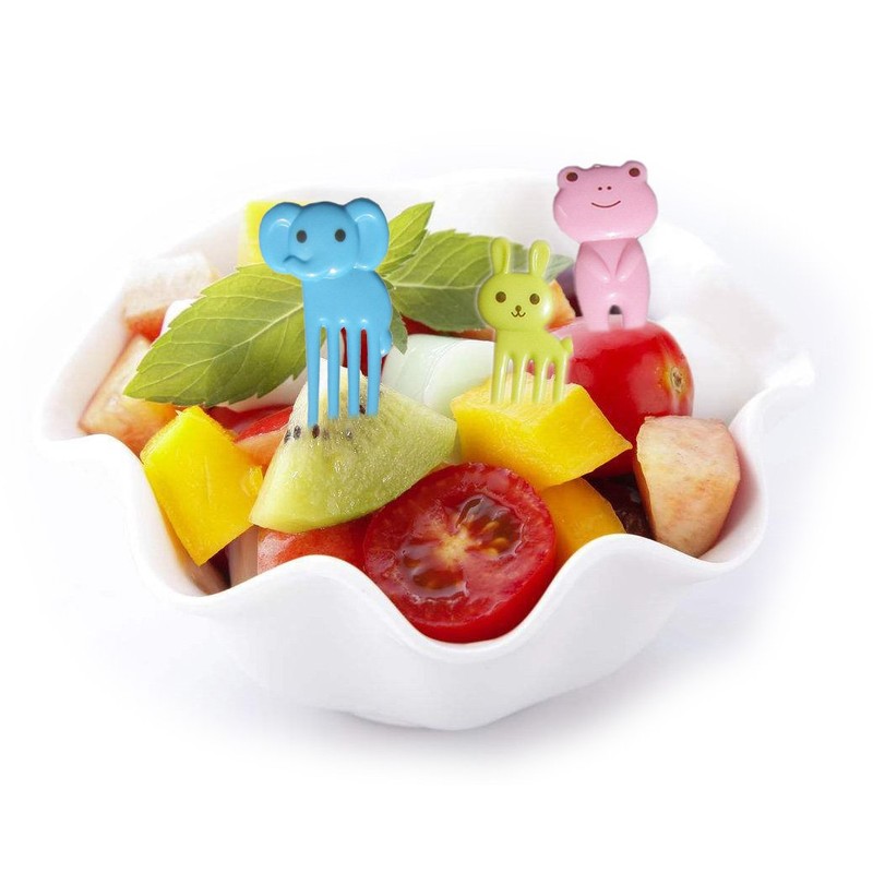OFKPO 10Pcs Mini Lunch Fork, Animal Cartoon Child Fruit Fork,