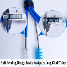 Thickened CPAP Hose Cleaner Brush Kit – Anti-Bending Dual-Ended Long Brush with Protective Sleeve, Mask Brush, Drip-Dry Hook, Fits 15-22mm Tubes, Complete CPAP Cleaning Supplies