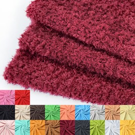 Surf turtle Short Pile Faux Fur Fabric for Stuffed Animals - DIY Plush Toy Making Material 36''x59'' (Wine Red,1 Yard)