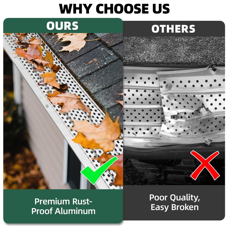 Gutter Guard 5Inch - Leaf Guards for Gutters, Aluminum Gutter
