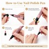 Pink Nail Polish Pens 6 Colors, Quick Dry Water Based