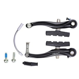 Bike V Brake Parts, Cycling V-Brake Set Aluminium Alloy Front Bicycle V Brake Set with Cable Mountain Bike Brake Kit (1 pair)