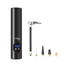 Technaxx 4906 Akku Kompressor für`s Auto, Fahrrad, Motorrad, Bälle – Mini elektrische Luftpumpe mit 6000 Li Ion Akku - integrierter Arbeitsleuchte mit 6 LED`s – tragbarer Akku-Luftkompressor TX-157