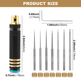 Loyanger 7 In 1 Model Scriber with 7 Blades Resin Carved Scribe Line Cutting Tool Chisel for Carving Cutting, Panel line, Scale Model - 0.1/0.2/0.4/0.6/0.8/1.0/2.0mm Blades(COLOR:Black)