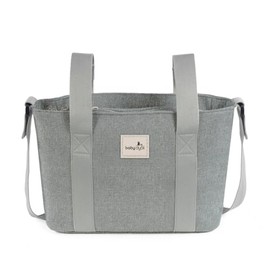Baby Dyoli. Large capacity bag, grey organiser. Maternity bag for pushchairs. Short handles to attach to the stroller and long for the shoulder.