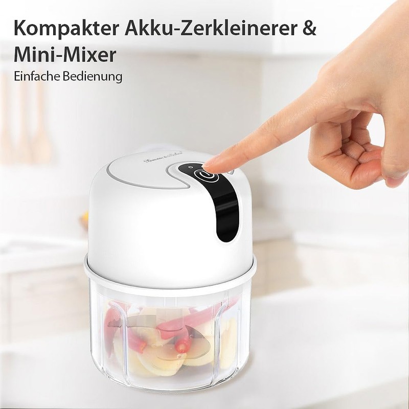 Rosenstein & Söhne Mini Mixer USB: Compact Cordless Chopper &