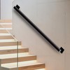 12FT Stair Railing Indoor, Black Mental Wall Mounted Handrail for