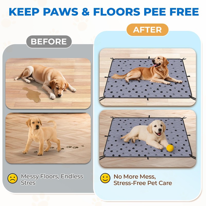 Fostanfly Washable Pee Pads for Dogs, 2 Pack Reusable Super