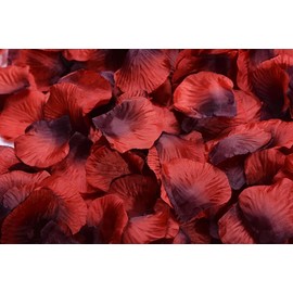 La Tartelette Silk Rose Petals Wedding Flower Decoration (8000 Pcs, Dark Red)