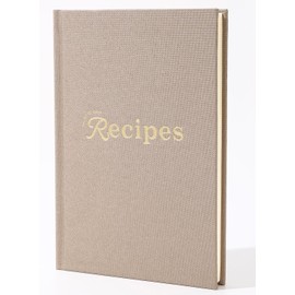 FOUNCY Recipe Journal to Write in Your Own Recipes, Hardcover Blank Recipe Book with Gold Foil and Linen Cover for Writing 150 Recipes, Keepsake Gift for Writing Favorite Recipes