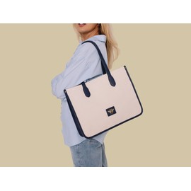 Alice Wheeler Canvas Bumble Bee Large Tote Bag (Navy)