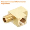 sourcing map Brass Tee Pipe Fitting, 1/4" NPT 3 Way
