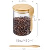 Glass Jars with Bamboo Lids, 450Lm Food Storage Airtight Container