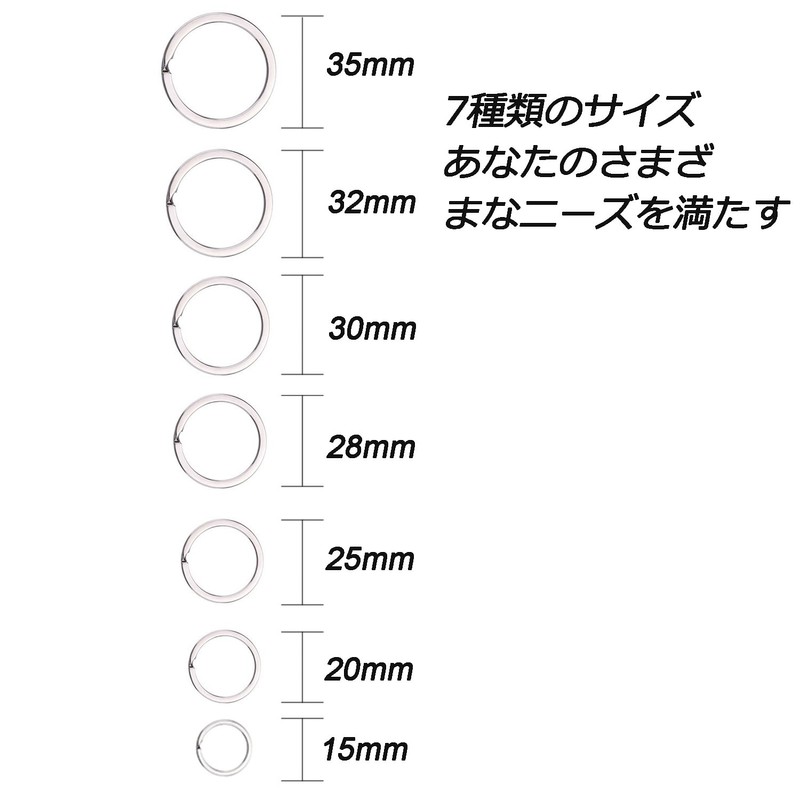 Lontenrea Flat Keyring Outer Diameter 0.6 inch (15 mm), 0.8