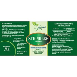 VITA IDEAL Vegan Vitaide Stone Clover Herb 90 Capsules Melilotus Officinalis Daily Serving 450 mg Stone Clover Pure Powder Natural, Vegetable and No Additives Original