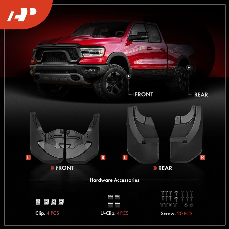 A-Premium Set of 4PCS Mud Flaps Splash Guards Mudguards Mudflaps