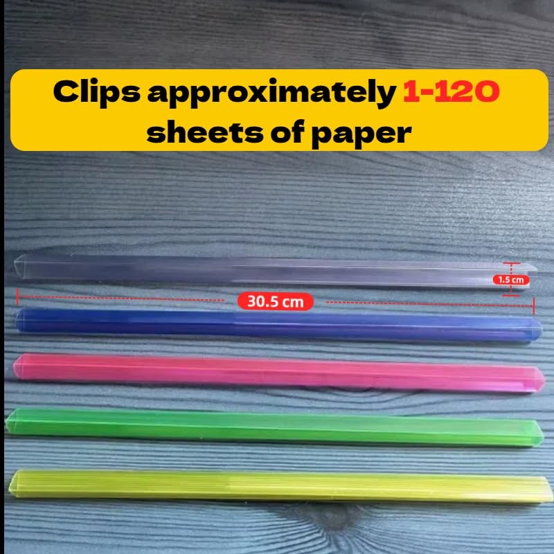 10PCS Clear A4 Slide Binders White Binding Bars Slide Grip,Plastic