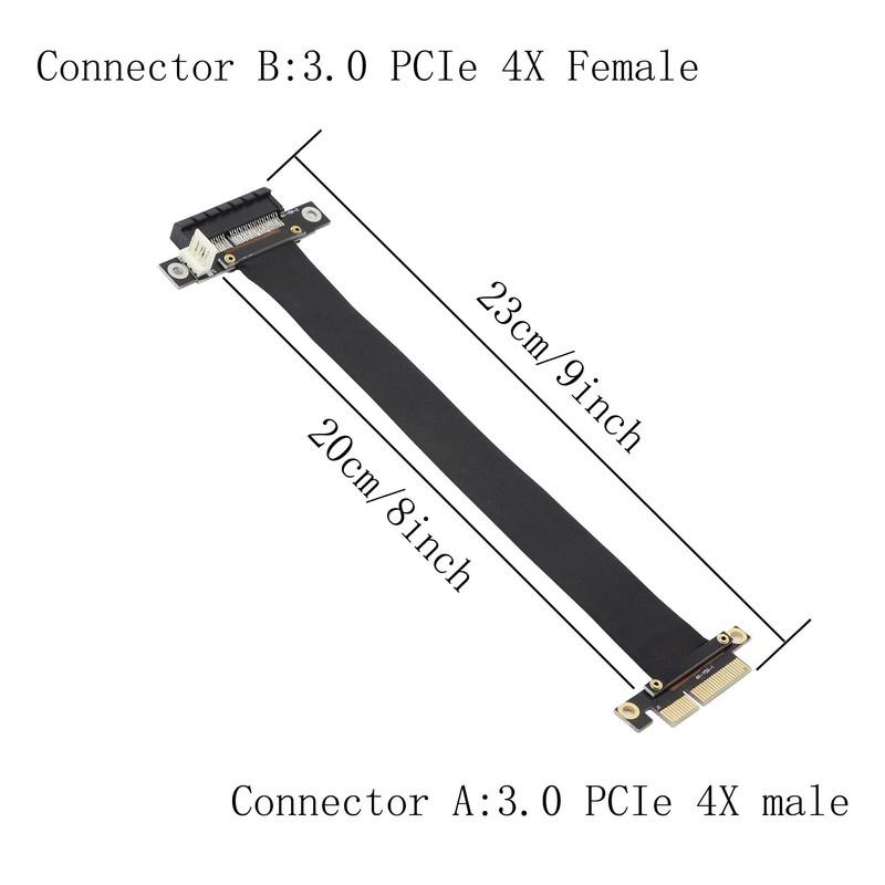 GINTOOYUN PCIe 4X Extension Cable, PCI-Express 3.0 Male to Female