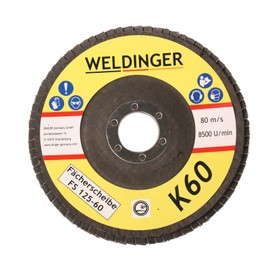 WELDINGER Serrated Disc 125 x 22.23 K60 Abrasive Mop Discs Pack of 10