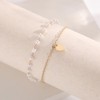 Gold Layered Pearl Heart Bracelet for Women,Dainty Charming Bohemian Beaded