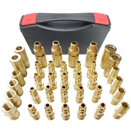 TL TOOLEGIN 1/4" Air Hose Fittings, 36 pcs Quick Connect Air Compressor Accessories Kit, Air Compressor Fittings with A Sturdy Storage Case, 300 PSI