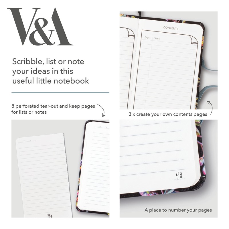 IF V & A Bookaroo Journal A6 Kilburn Black Floral,