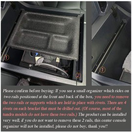 JDMCAR Compatible with Toyota Tundra Accessories 2014-2021 Center Console Organizer, Insert ABS Black Materials Tray, Armrest Secondary Storage Box - Full Tray -Red Trim