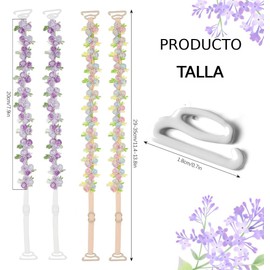 SANNIDHI® Tirantes de Sujetador para Mujer, Tirantes Bordados Florales Ajustables y Elásticos de Repuesto para Tops sin Hombros y Vestidos, 2 Pares