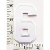 3 INCH White Number 6 Patches Appliques Fabric Decorating for