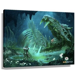 Subnautica Game Poster Decorative Pictures for Kitchen Artwork for Walls Canvas Pics Paintings for Living Room Pictures for Bedroom Anime Prints Giclee Poster Modern Christmas Decorations Wall Bedroom (18x12inch(45x30cm),Framed)