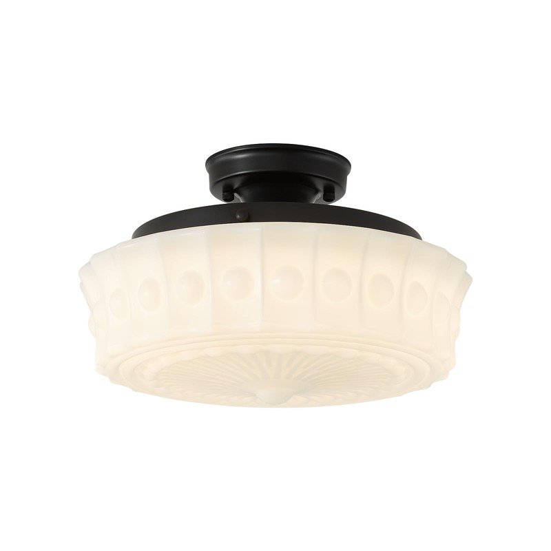 youngrender Schoolhouse Light Fixture Modern Black Flush Mount Ceiling Lighting