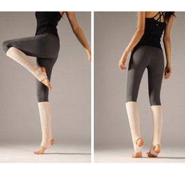 BrightGlow Women's Ballet Leg Warmers Short Girls Leg Warmers with Heel Hole Cuff Leg Warmers Women's Sock Leg Warmer for Ballet Fitness Yoga, dark green, One size fits all