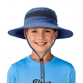 Camptrace Toddler Kids Sun Hat UPF 50+ Wide Brim Bucket Hat Outdoor Baby Beach Hat for Boys Girls 2-13 Years Navy