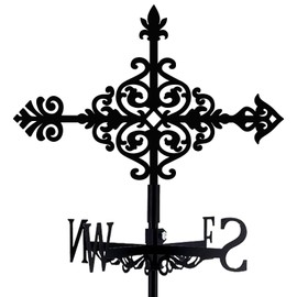 beinkmake Elegant Arrow Weathervane Metal Wind Vane Vintage Floral Weathercock Garden Decoration Wind Direction Indicator Stake Roof Mount Ornament for Farmhouse Yard Outdoor