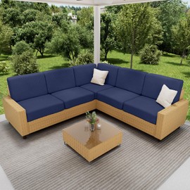 hyha Waterproof Couch Cushion Covers, Washable Sofa Cushion Slipcovers, Thick Stretch Jacquard Fabric, Couch Sofa Covers for Pets with Elastic Bottom (1 Piece for Backrest M, Navy)