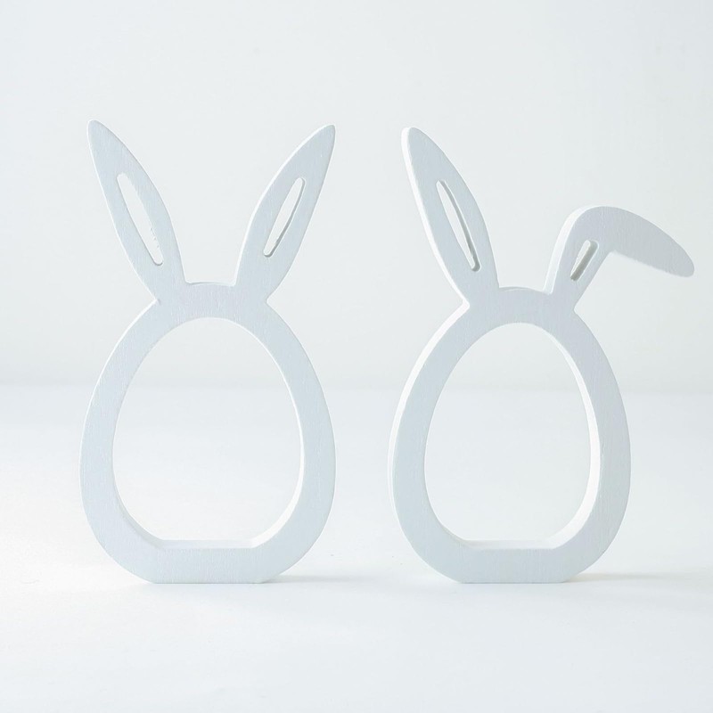 Pack of 2 Easter Bunny, Modern Decoration, Wooden Easter Decoration,