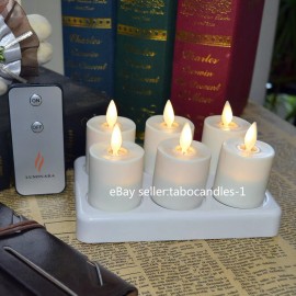 Luminara Flickering Rechargeable Tea Light Flameless Led Candles for Birthday - 6PCS Tea Lights