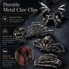 4PCS Gothic Hair Claw Clips, Spider Bat Skull Designs for