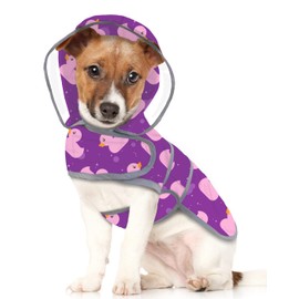 HDE Dog Raincoat with Clear Hood Rain Jacket Poncho for Small Medium Large Dogs Ducks Purple - M