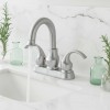 Alloy 4-inch Hot/Cold Double Handle Deck-Mounted Electroplated Modern Brushed Bathroom